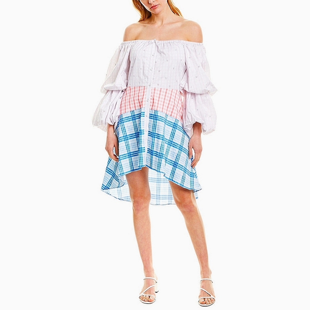 Rococo Sand Dress Camellia Gingham XS Boho Back To School